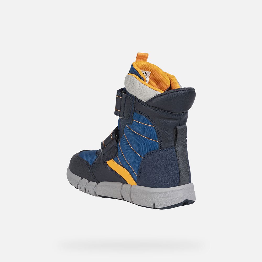 Bottes Geox Flexyper Abx - Bleu Marine/Orange - Garcon 561807-YHZ